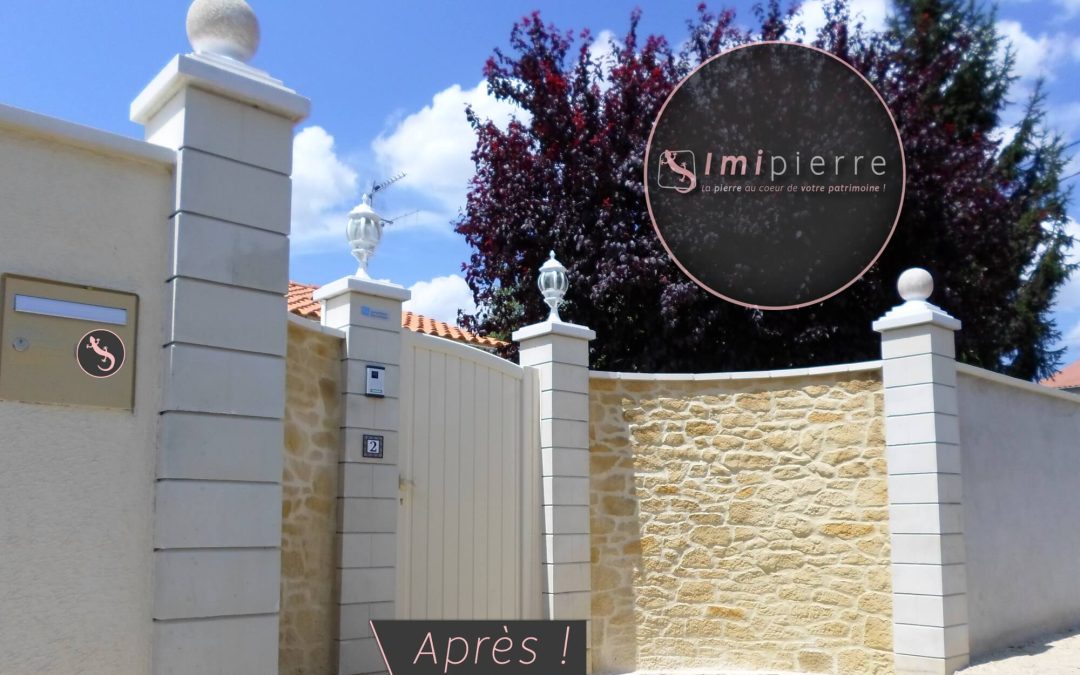 Entrée en enduit pierre rustique de Vendée -Imipierre