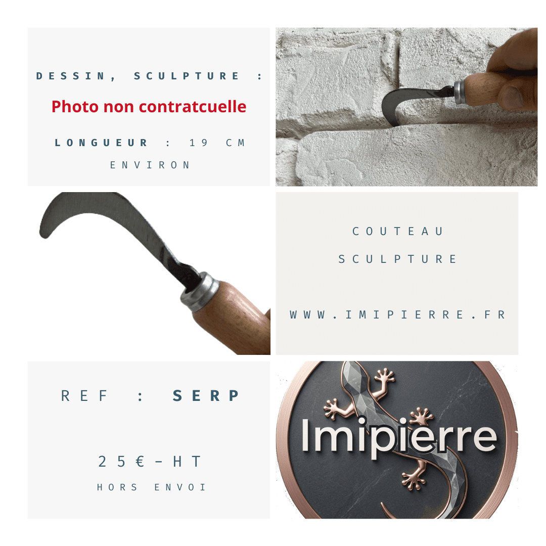 Serpette de sculpture pour enduit sculpté, thématisation d'espaces et rocailles.