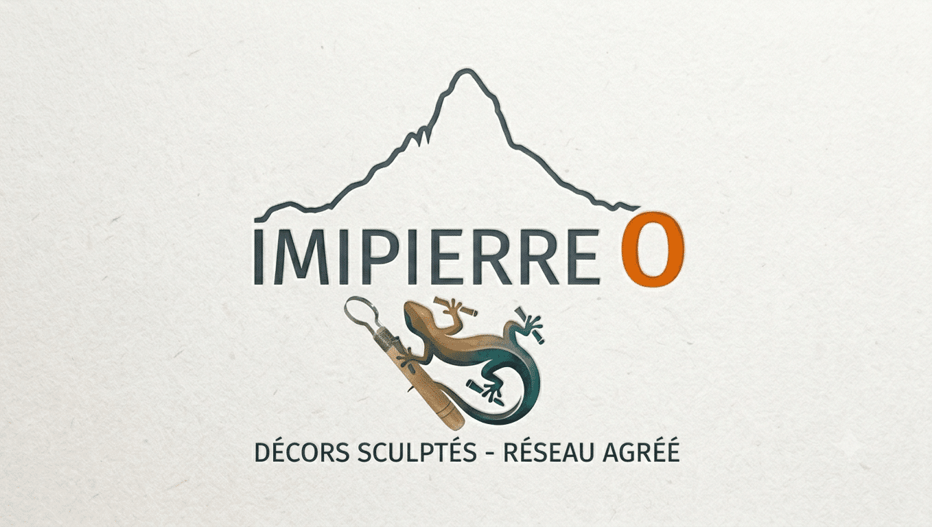 Imipierre O affiche publicitaire pour artisans d'art & recrutement Création d'une image pour IO notre réseau d'applicateurs agréés par imipierre sous contrat de Lincence de marque