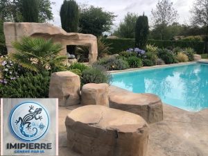 Chantier en rocaille réalisé par imipierre avec agrément IA pour les plantes