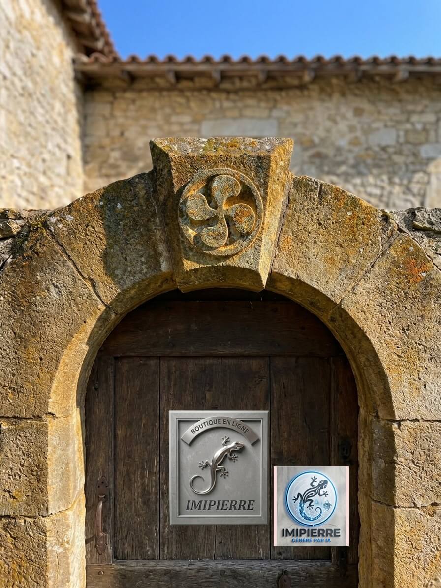 Ref. CROB est notre croix Basque moulée, en vente sur la boutique, elle est intégrée ici en clé de voute avec patines pour décors sculptés