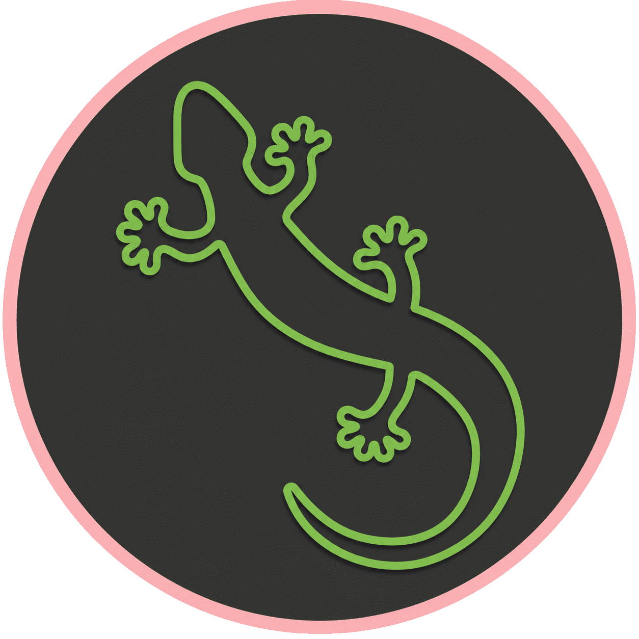 Pour le logo entretien de façade margouillat imipierre est vert avec fond noir et cercle rose habituel
