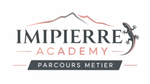 Academy en rose pour ce PARCOURS METIERS 2026 et margouillat à droite pour compléter nos images d'IMIPIERRE FORMATION